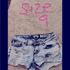 Washed out jean shorts